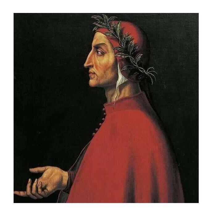 【原盒】意大利1997年 大文豪但丁高浮雕精制大镀银章 带原盒 40MM