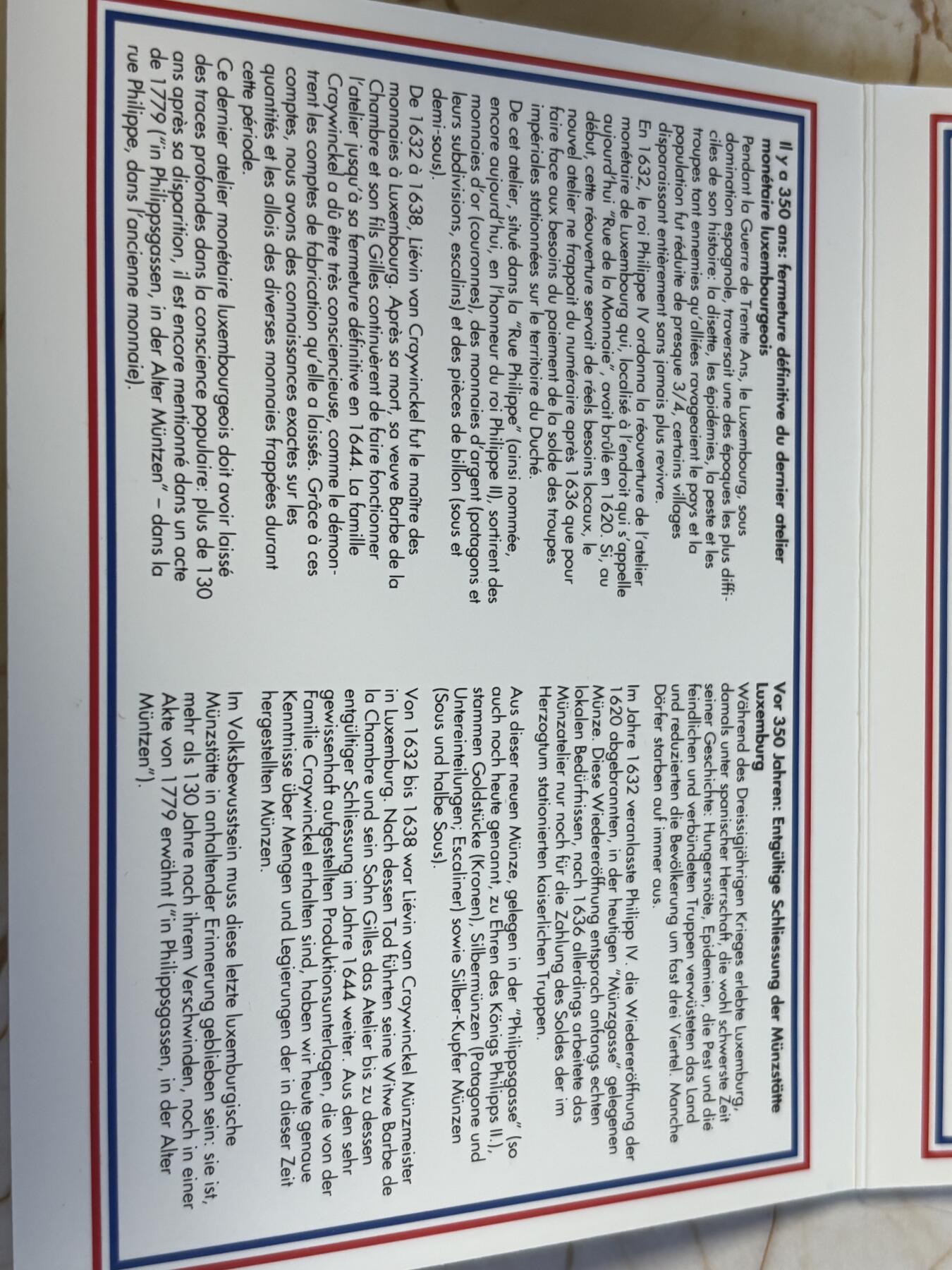 第181期拍卖 卢森堡1994年版纪念币4枚 官方装帧册