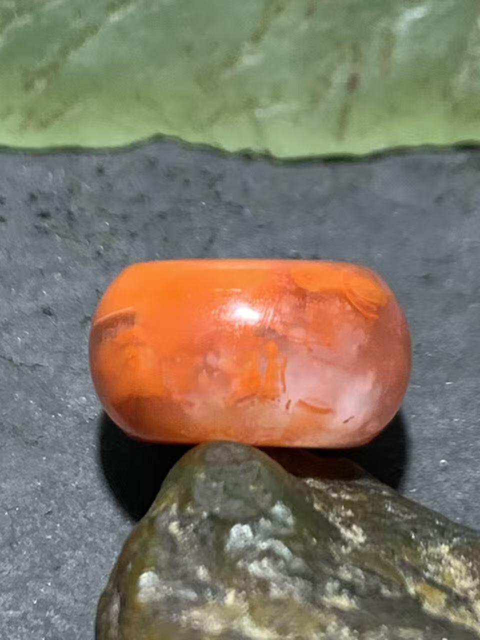 精美川料南红玛瑙冰飘柿子红小平安扣一个