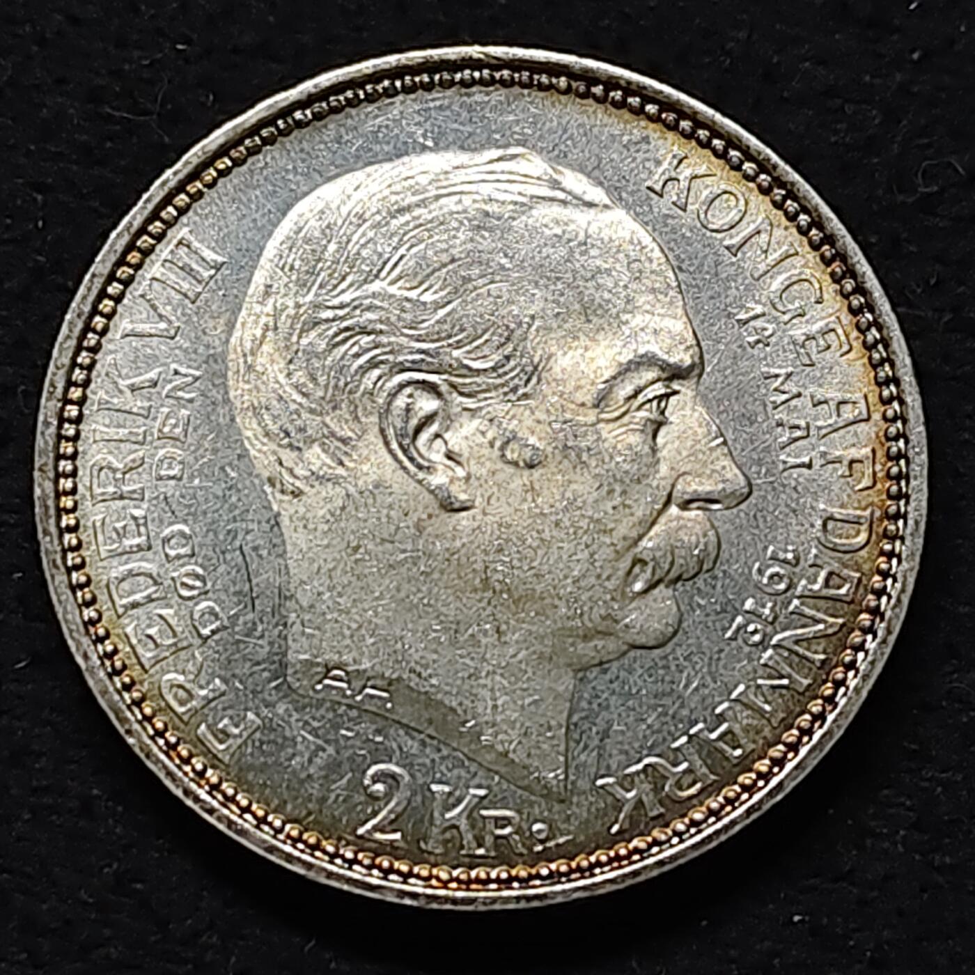 【全场包邮】纯粹捡漏拍477场（免费代拍第14场）调整中 丹麦1912年2克朗克里斯蒂安十世即位纪念银币