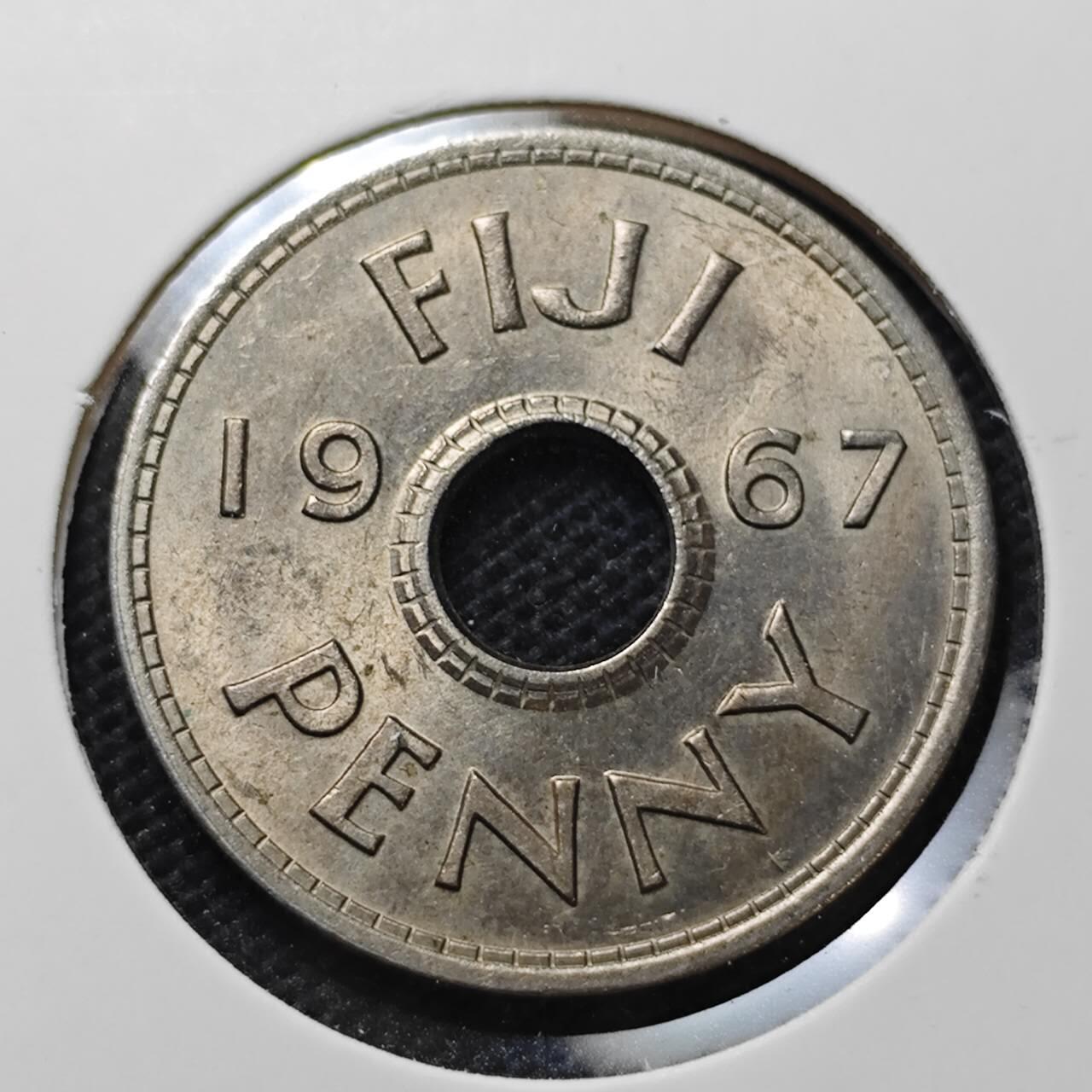 KK钱币收藏小铺  第370场  2月预留时间 周末发货  1967斐济1便士 品不错