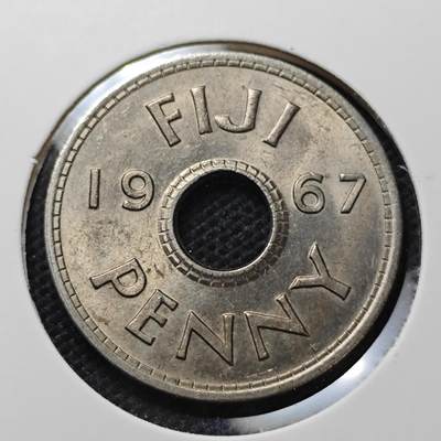 KK钱币收藏小铺  第370场  2月预留时间 周末发货 -  1967斐济1便士 品不错