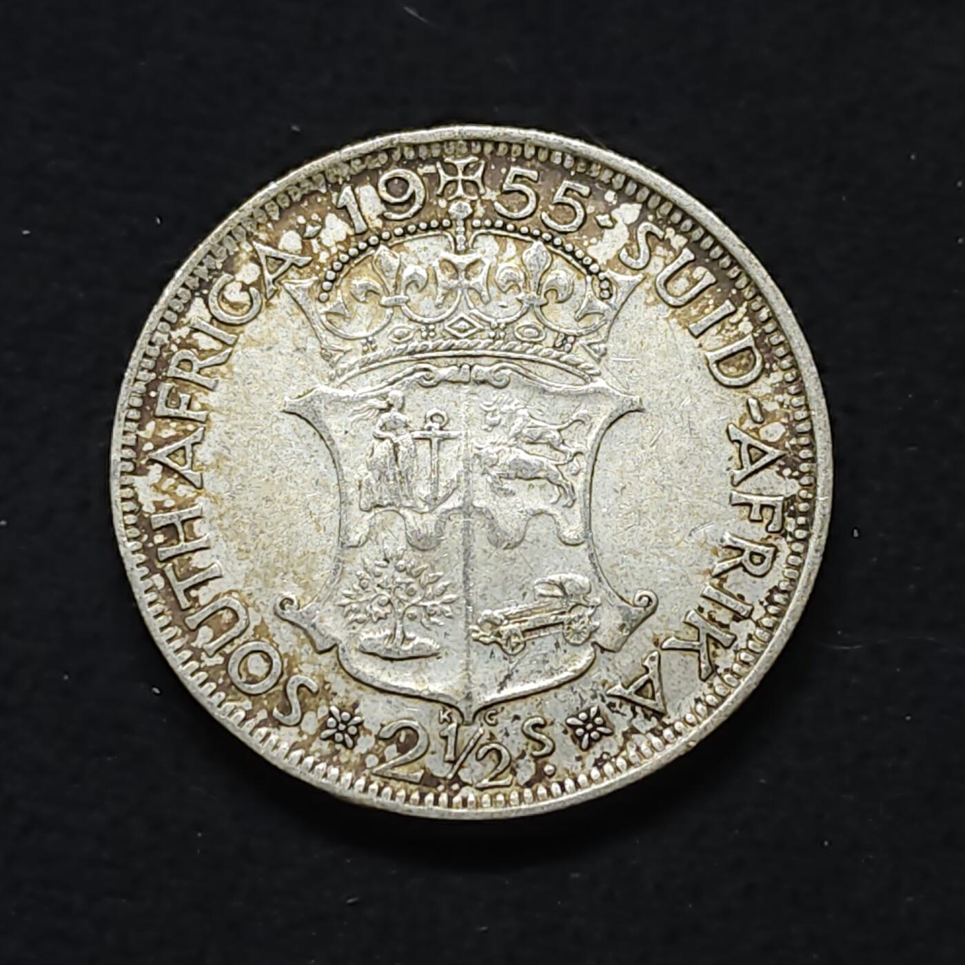 【全场包邮】纯粹捡漏拍476场（免费代拍第13场）调整中 南非1955年女王2-1/2先令银币