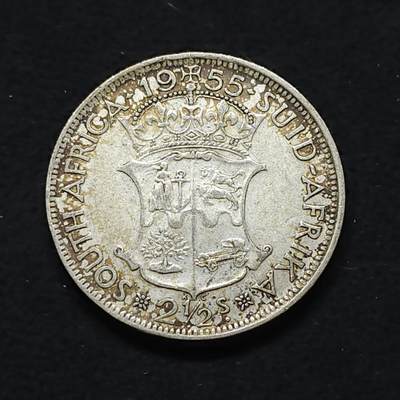 【全场包邮】纯粹捡漏拍476场（免费代拍第13场）调整中 - 南非1955年女王2-1/2先令银币