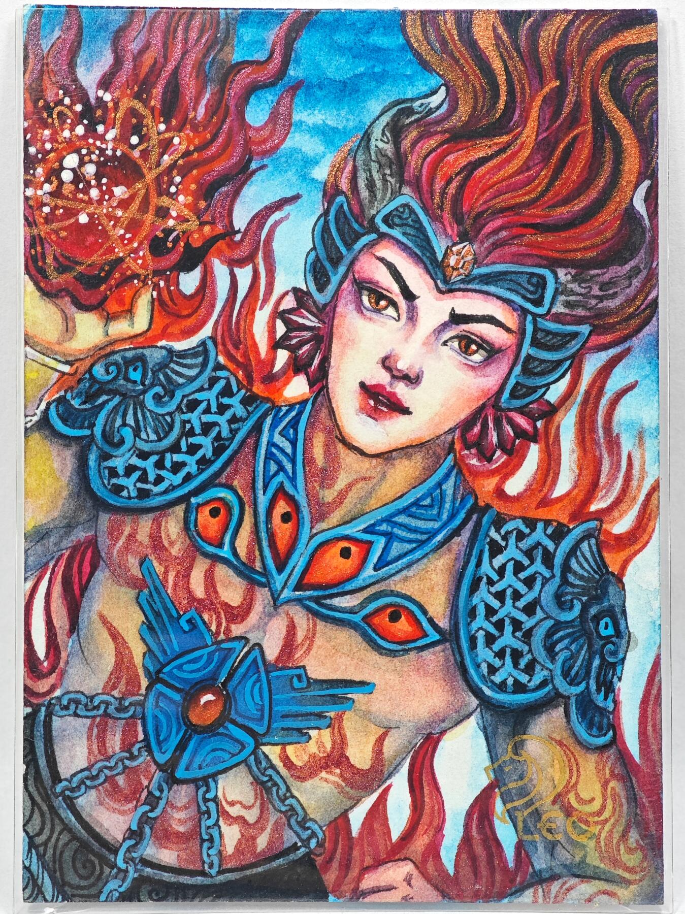 白泽拍卖卡牌手绘专场第28期（细雨生寒、寻梅闻香） 2025 LEO手绘卡 女将  莹子亲签