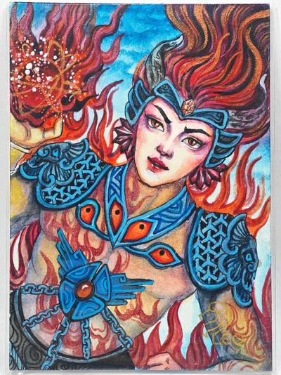 白泽拍卖卡牌手绘专场第28期（细雨生寒、寻梅闻香） - 2025 LEO手绘卡 女将  莹子亲签