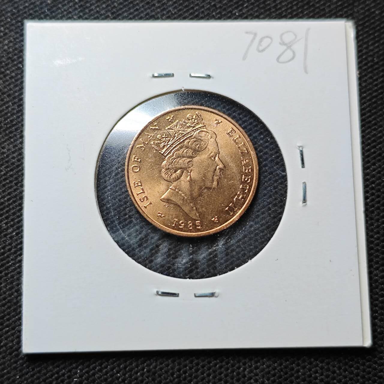 KK钱币收藏小铺  第370场  2月预留时间 周末发货  马恩岛1便士铜币 好品