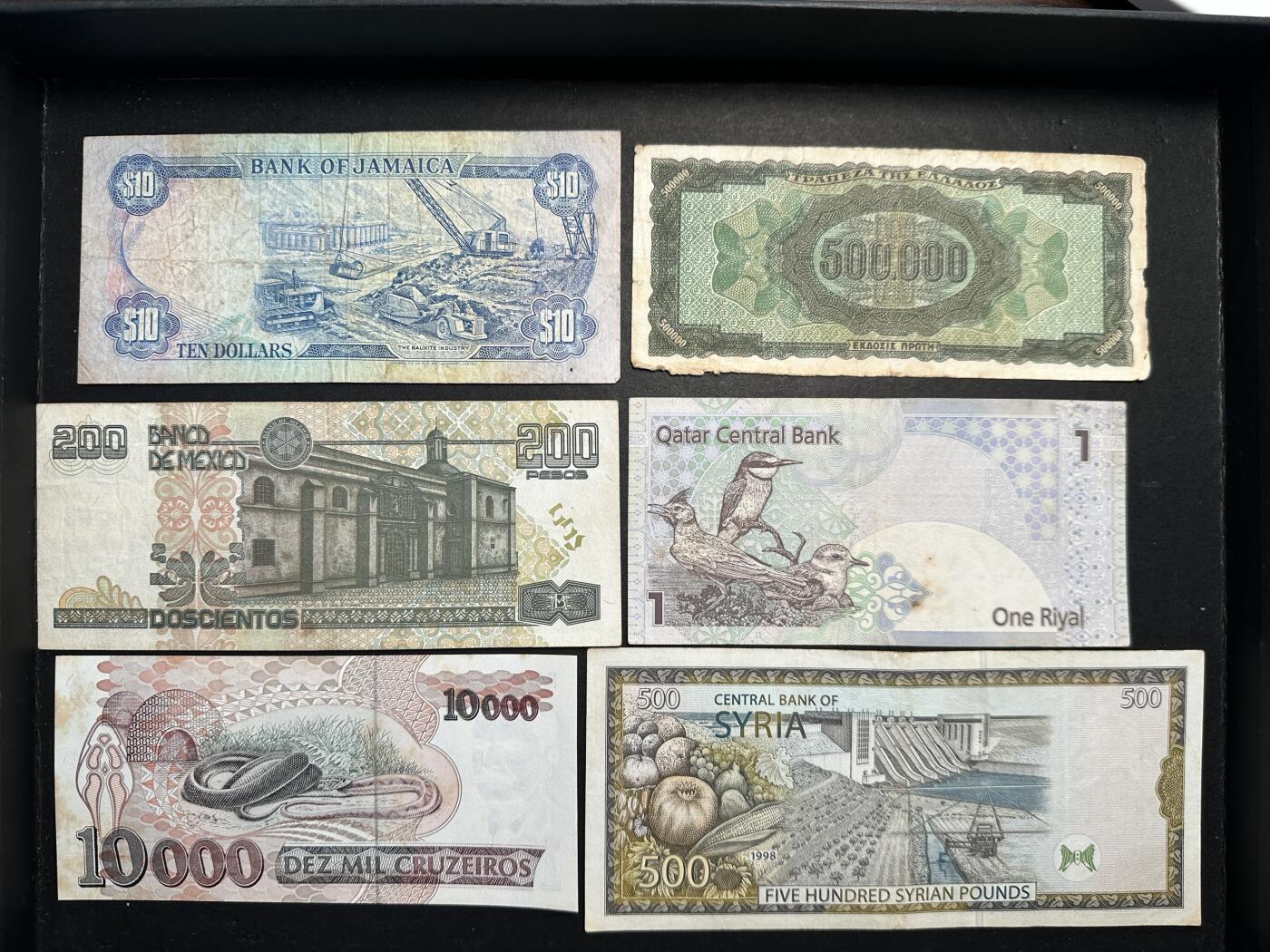 蒂克钱币-第47场 外国平价纸币拍卖 外国流通纸币6枚 牙买加、墨西哥、黎巴嫩等