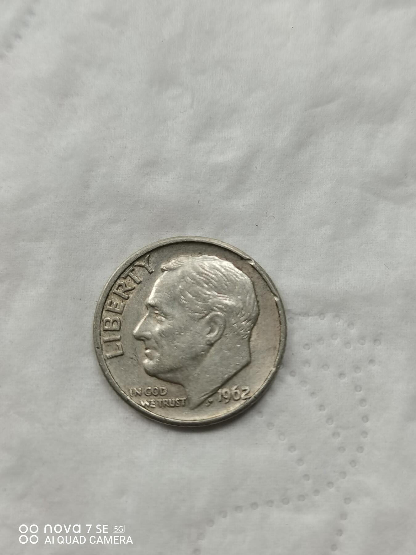 美国钱币 62年10美分