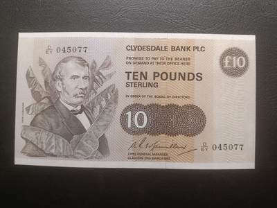 2025十一月第四期，总202期 - 苏格兰克莱斯戴勒银行1982年10镑UNC-，地理学家利文斯通博士和黑奴，很快就因为“民族观念不正确”停印