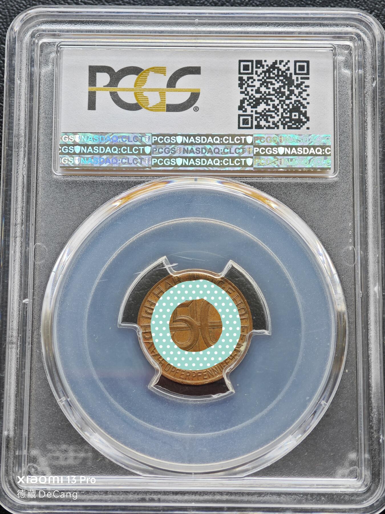 【德藏】世界币章拍卖第153期（拍品征集中~欢迎藏友联系） 1938年 德国民族社会主义工人党党首头像50芬尼捐赠代用币铜币 PCGS AU58（原图请查询PCGS评级公司官网）