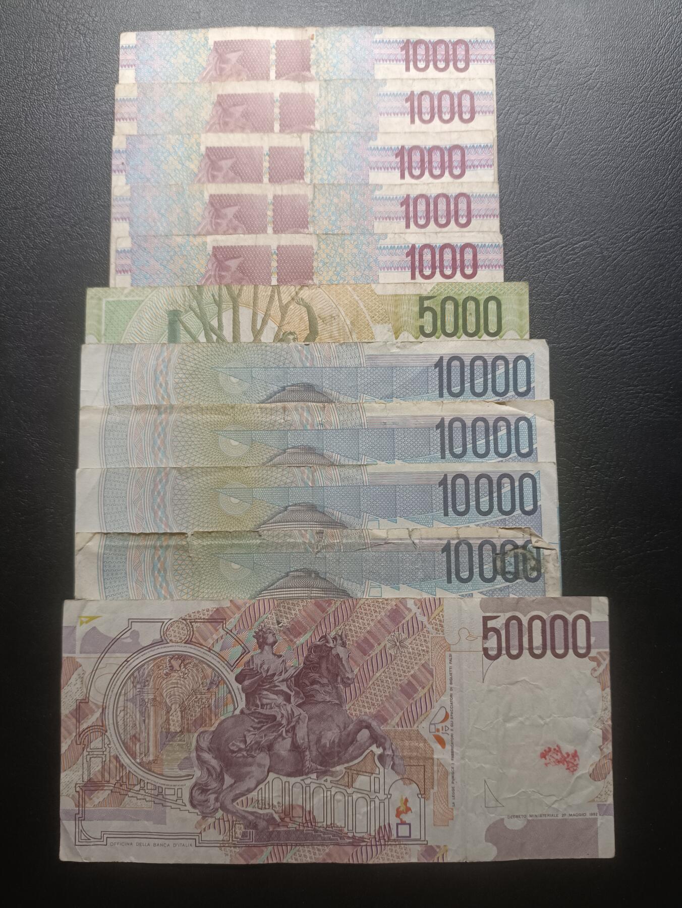 2025十一月第四期，总202期 意大利纸币批量11张流通弱品—流通品相