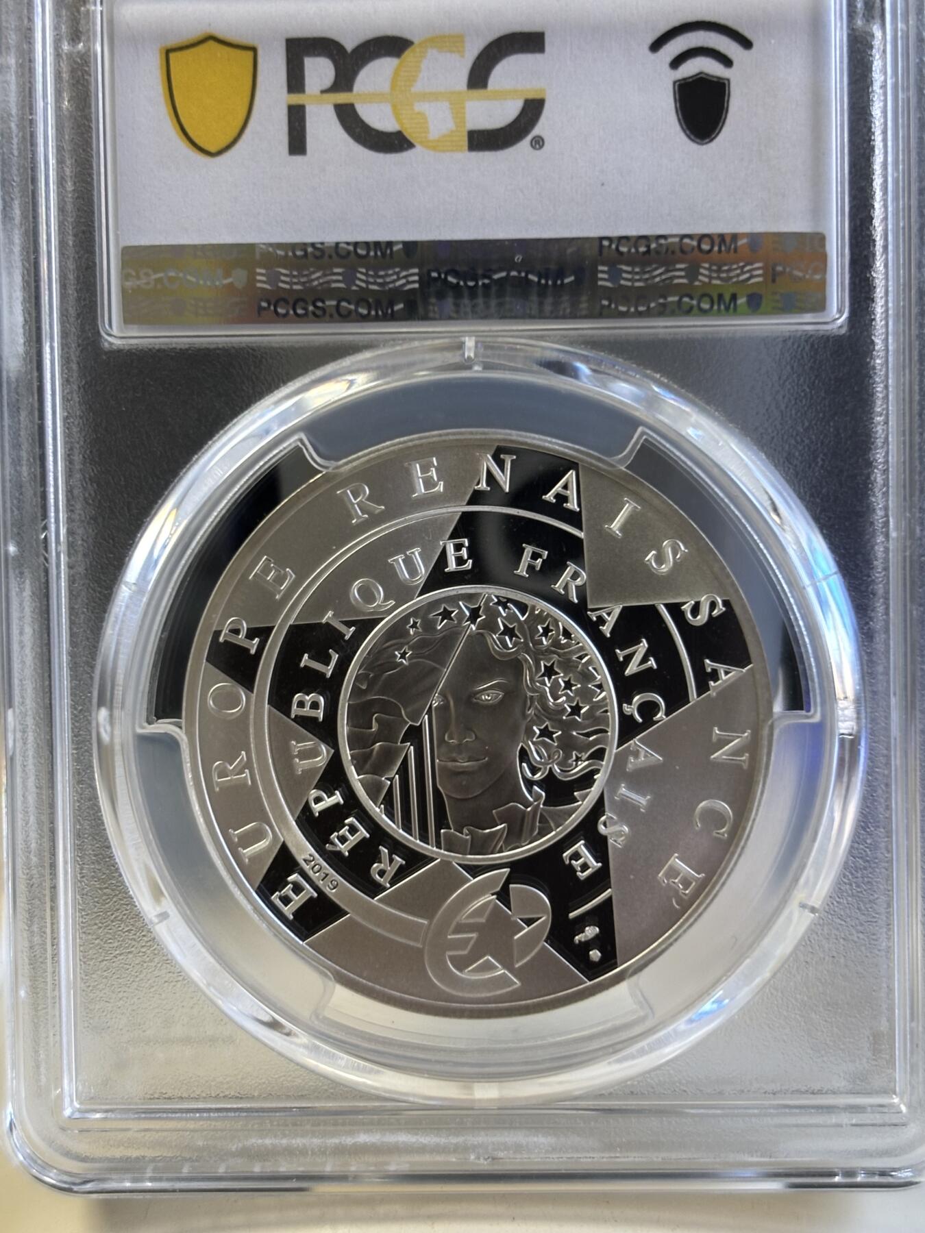 第181期拍卖 法国 2019年 达芬奇逝世500周年纪念银币PCGS-PR69,900银，22.2克