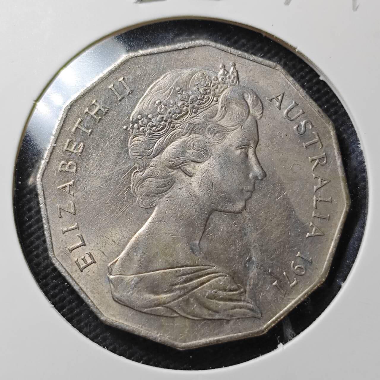 KK钱币收藏小铺  第370场  2月预留时间 周末发货  1971澳大利亚50便士