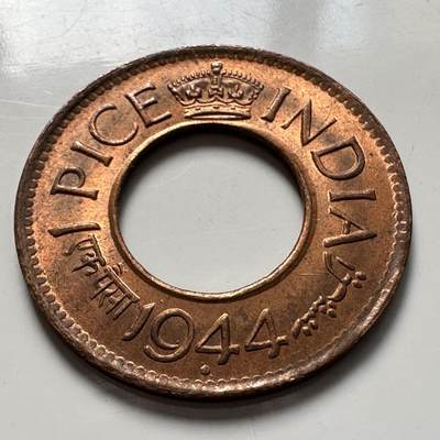 🌹外币初藏🌹🐯2025年第127场  每周二四六晚8️⃣点 接代拍 - 印度1944年1派沙 原光品a