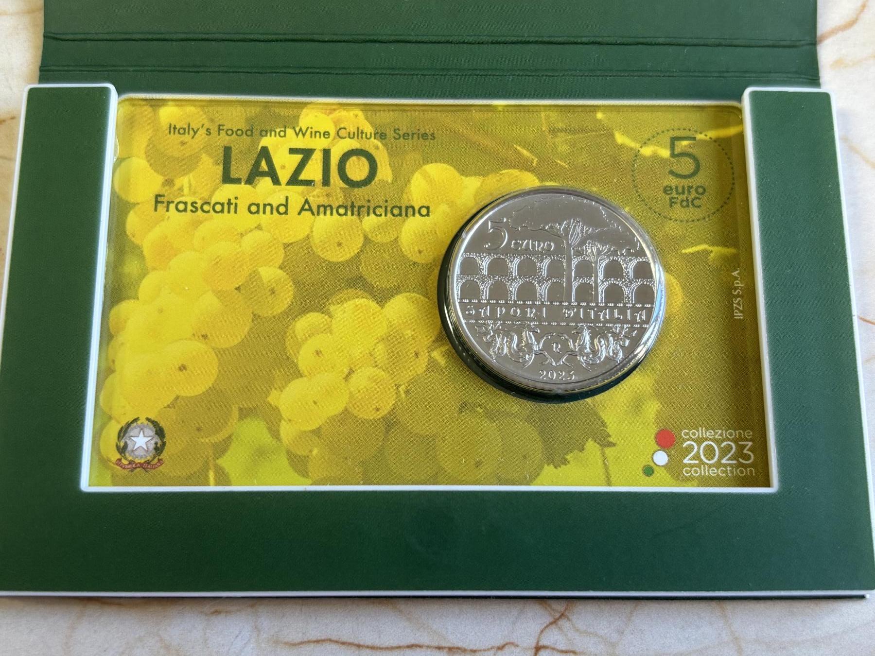 第181期拍卖 卡装意大利2023年饮食文化白葡萄酒培根番茄面纪念币