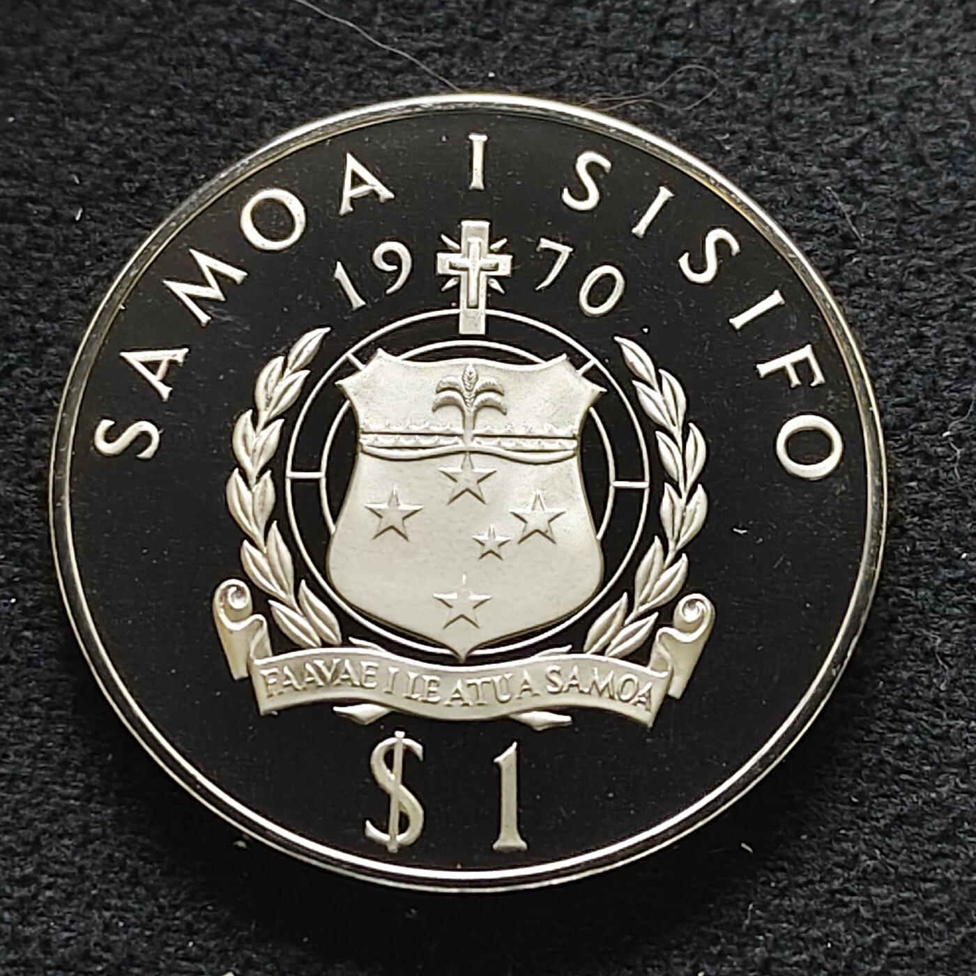 【全场包邮】纯粹捡漏拍476场（免费代拍第13场）调整中 【稀少】萨摩亚1972年1塔拉教皇保罗六世访问西萨摩亚精制纪念币-量约3000