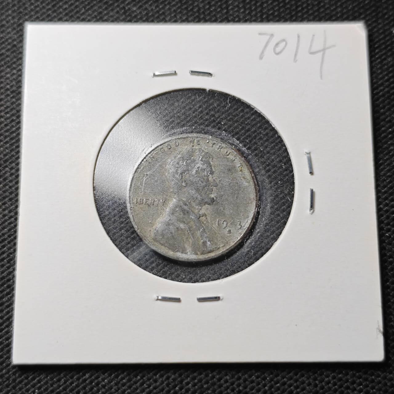 KK钱币收藏小铺  第370场  2月预留时间 周末发货  1943美国麦穗铁1分