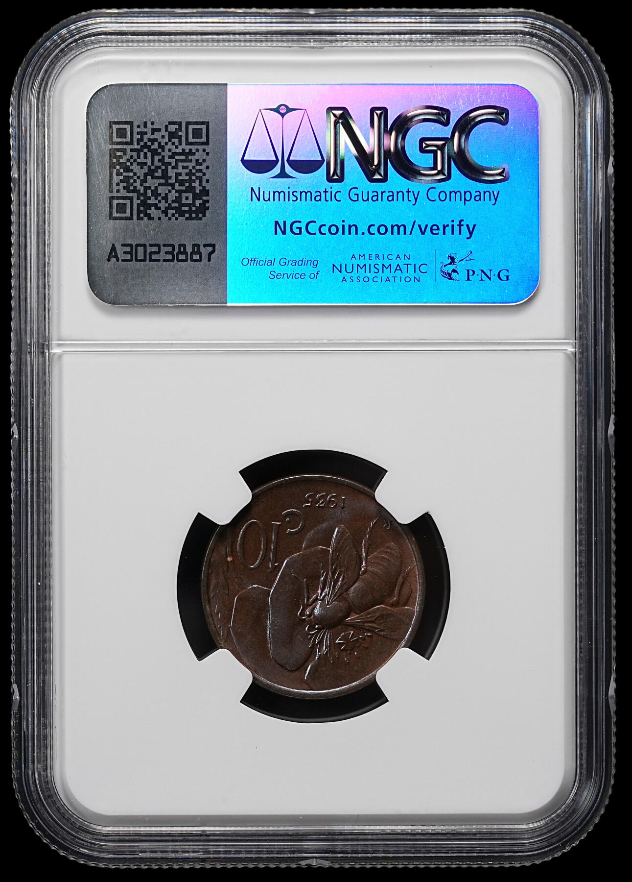 修遠堂世界钱币第九十三期 NGC MS64BN 1935年意大利10分铜币