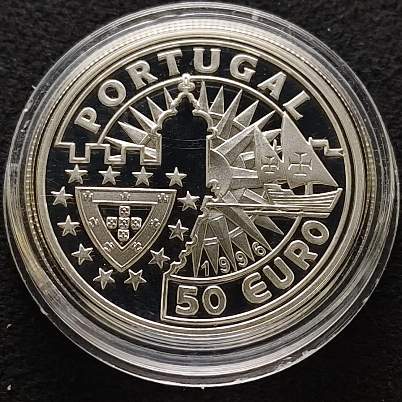 【全场包邮】纯粹捡漏拍477场（免费代拍第14场）调整中 葡萄牙1996年50埃居葡萄牙国王若昂一世精制纪念银币