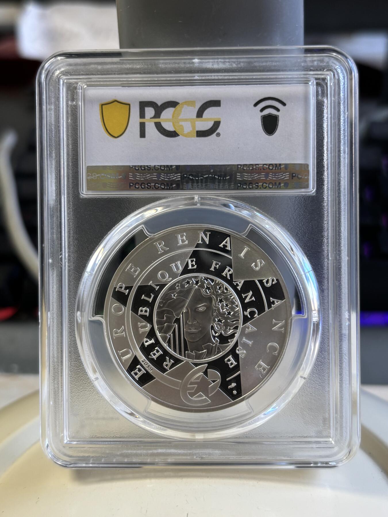 第181期拍卖 法国 2019年 达芬奇逝世500周年纪念银币PCGS-PR69,900银，22.2克