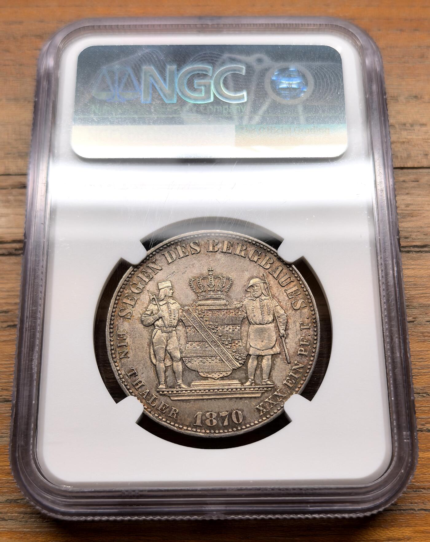 泉海漫舟·凡希社世界钱币微拍第三百十四期 1870B德国萨克森矿业泰勒NGC-MS62