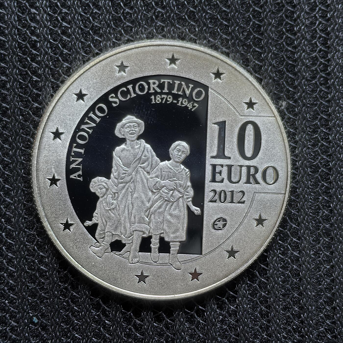 道一币馆币章第一百五十四场 欧洲之星 马耳他2012年艺术家—雕塑家安东尼奥·西奥蒂诺逝世65周年10欧元精制银币 28.28g 925S 