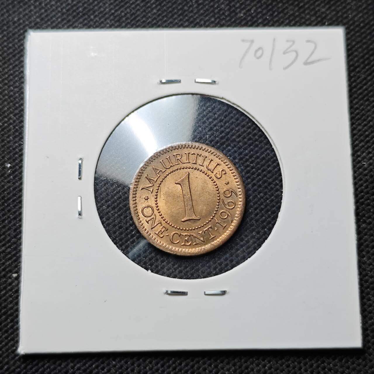KK钱币收藏小铺  第370场  2月预留时间 周末发货  1969英属毛里求斯1分铜币 好品