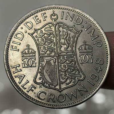 外国优质老铜币银币，周六九点倒数截拍，满百包邮，可寄存半年，喜欢朋友微信扫描二维码可直接参拍 - 好品英国1948年半克朗