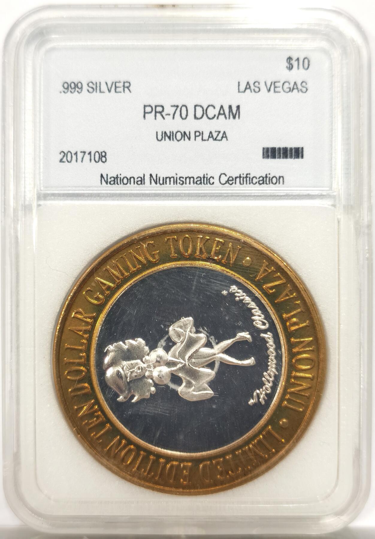 博洋堂世界钱币拍卖第146期（全场包邮） 2000年拉斯维加斯赌城系列纯银纪念币，Union Plaza赌场，重约37g