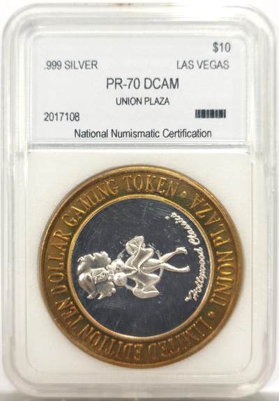 博洋堂世界钱币拍卖第146期（全场包邮） - 2000年拉斯维加斯赌城系列纯银纪念币，Union Plaza赌场，重约37g
