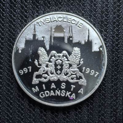 道一币馆币章第一百五十四场 - 波兰1997格但斯克建城千年20兹罗提精制银币 31.1g 925S 20000
