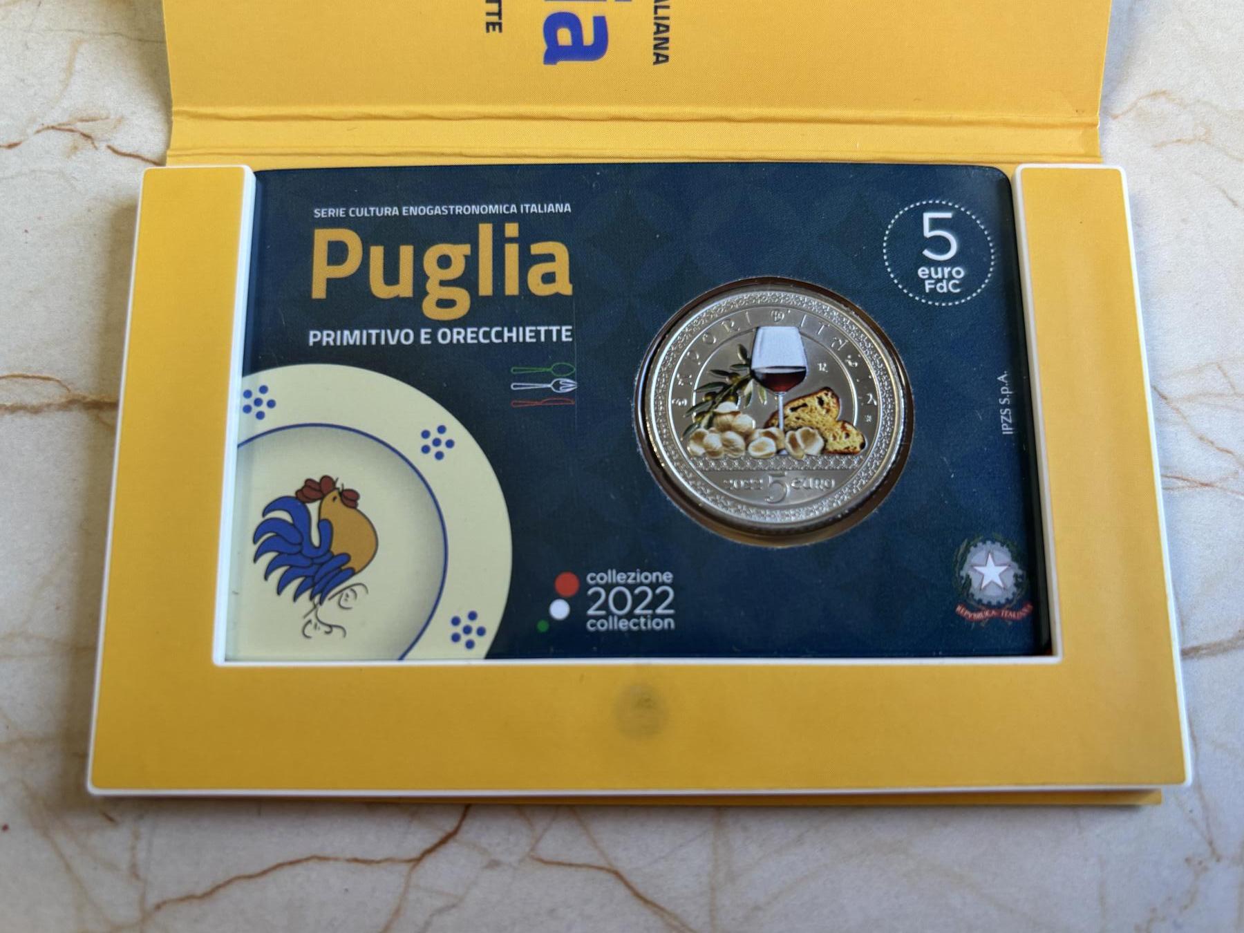 第181期拍卖 意大利2022年饮食文化奥利切特猫耳朵面彩色纪念币