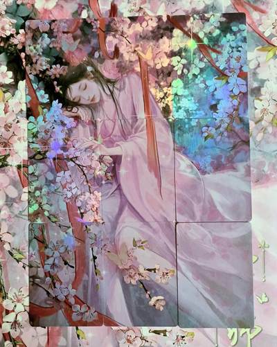 龙虎卡牌第六三场 （无佣金，周六结拍，欢迎送拍） - 彩闪九拼 趣卡社 宋时月 李师师（双面彩闪九拼）