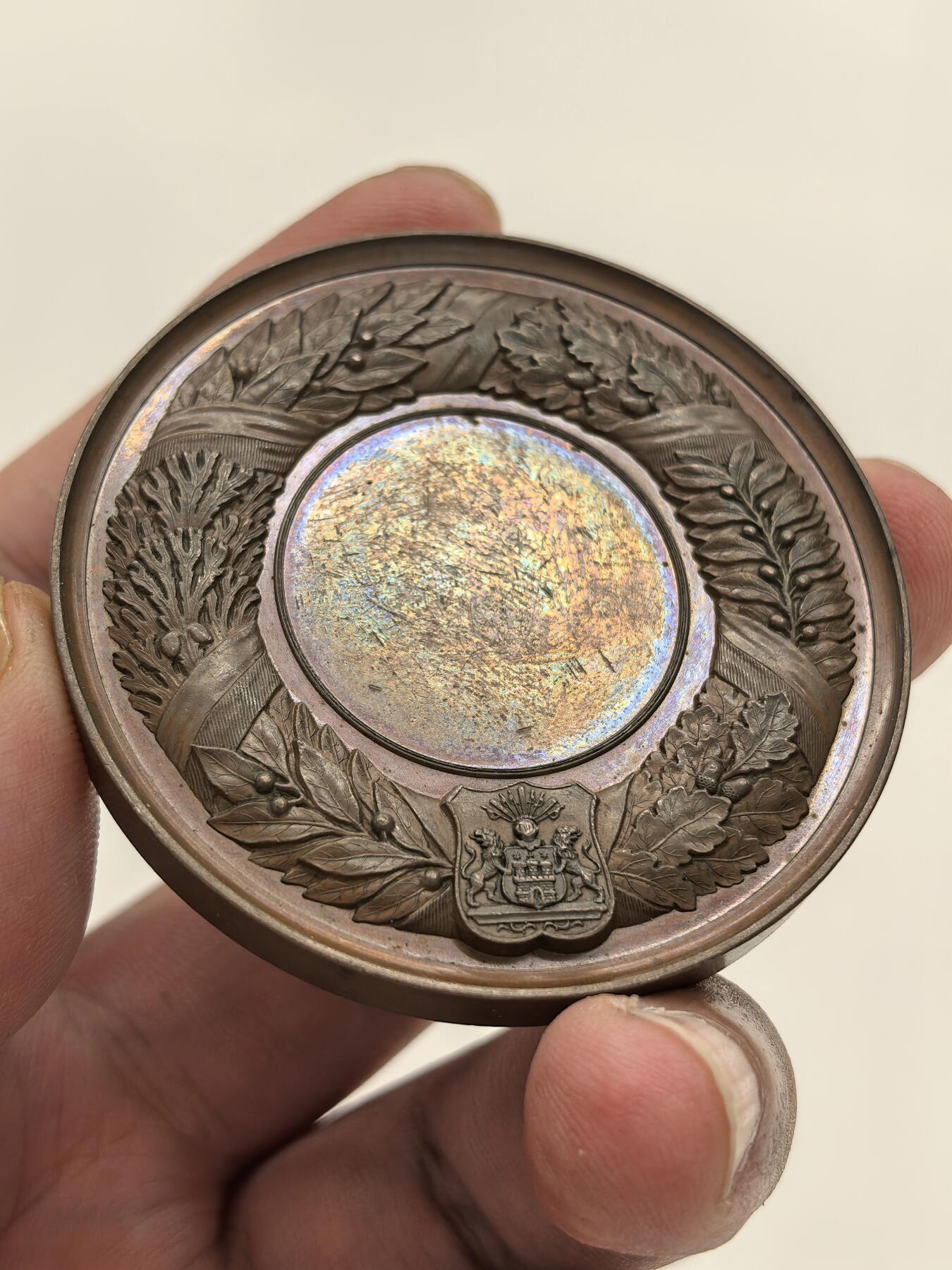 博洋堂世界钱币拍卖第146期（全场包邮） 1870年左右法国城市拟人女神头像60mm大铜章，BU未流通状态！送评最低62分！