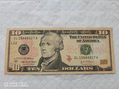 美国钱币 - 10美元纸币