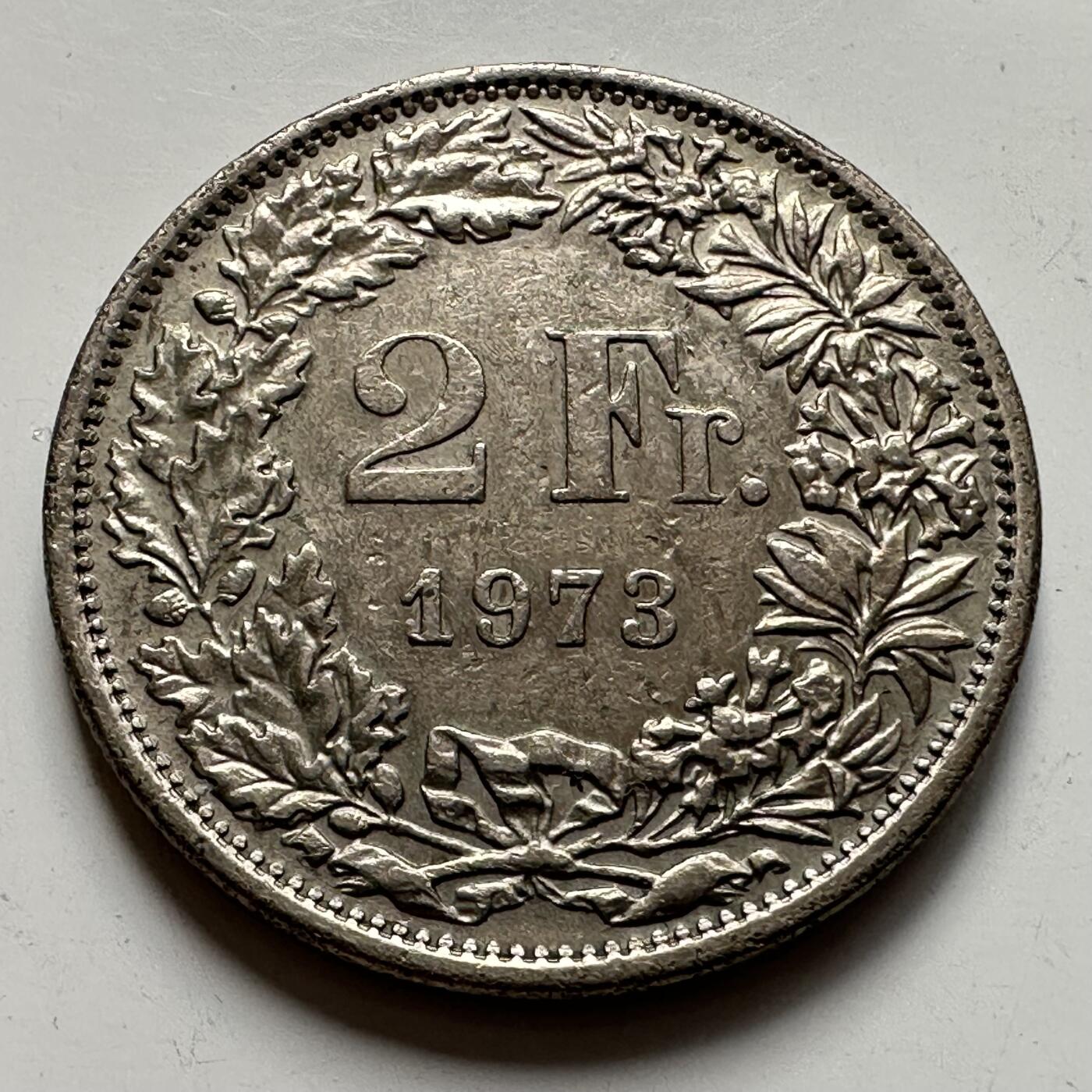 🌹外币初藏🌹🐯2025年第127场  每周二四六晚8️⃣点 接代拍 瑞士1973年2法郎