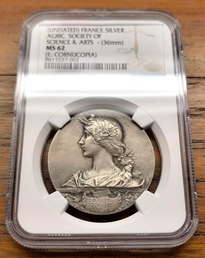 泉海漫舟·凡希社世界钱币微拍第三百十四期 - 十九世纪法国农业、科学与艺术协会纪念银章NGC-MS62