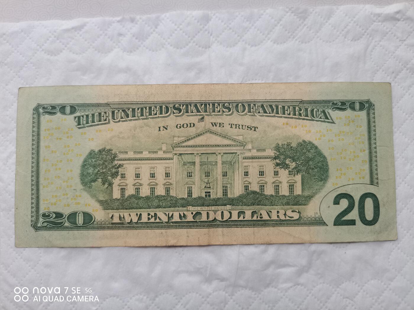美国钱币 20美元纸币