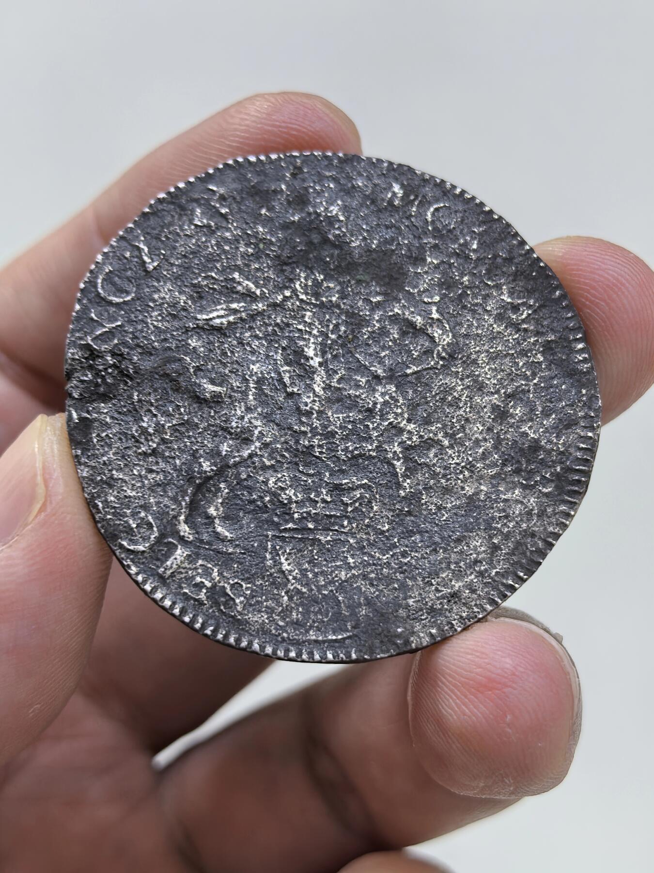 博洋堂世界钱币拍卖第146期（全场包邮） 1734年荷兰马剑大银币，海蚀品