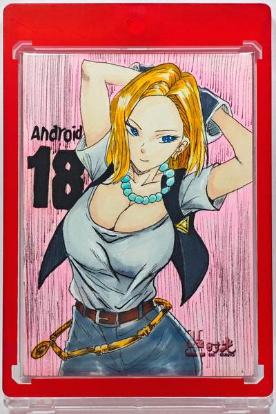 白泽拍卖卡牌手绘专场第28期（细雨生寒、寻梅闻香） - 2025 时光手绘卡 人造人18号  大意亲签 卡砖封装