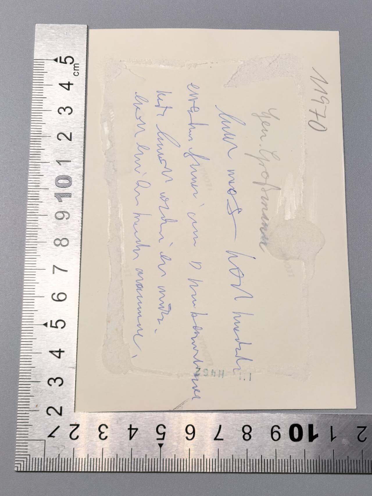 小驴勋章奖章收藏11月15日周六晚五点拍卖（珍爱和平，收藏战争，铭记历史，勿忘国耻，忠党爱国。有偿代拍，送拍规则在简介最后，参拍须阅读规则后再参拍，关系到运费包装发货时效真假辨别等关键信息，拍卖时不再发原图，看大图店主微信码在拍卖店铺介绍里） 霍斯特·格罗曼将军战后签名赠语词照