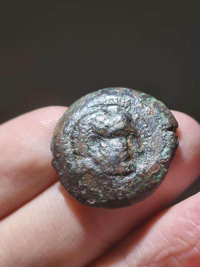 星盘世界钱币十一月二十二日古典币精品专场 - 巴克特里亚王国欧塞德莫斯一世铜币，正面是国王蓄须/赫拉克勒斯头像，背面跃马，公元前230年-前220年，很经典的品种，而且这个挺重的，8.6克