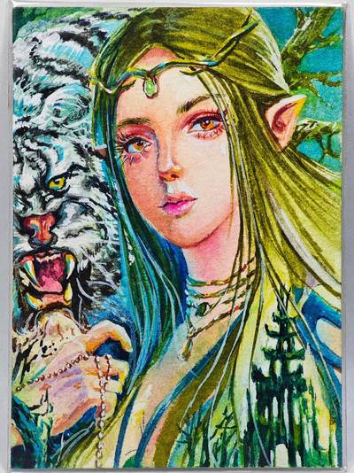 白泽拍卖卡牌手绘专场第28期（细雨生寒、寻梅闻香） - 2025 JXH手绘卡 森  赛兔子亲签