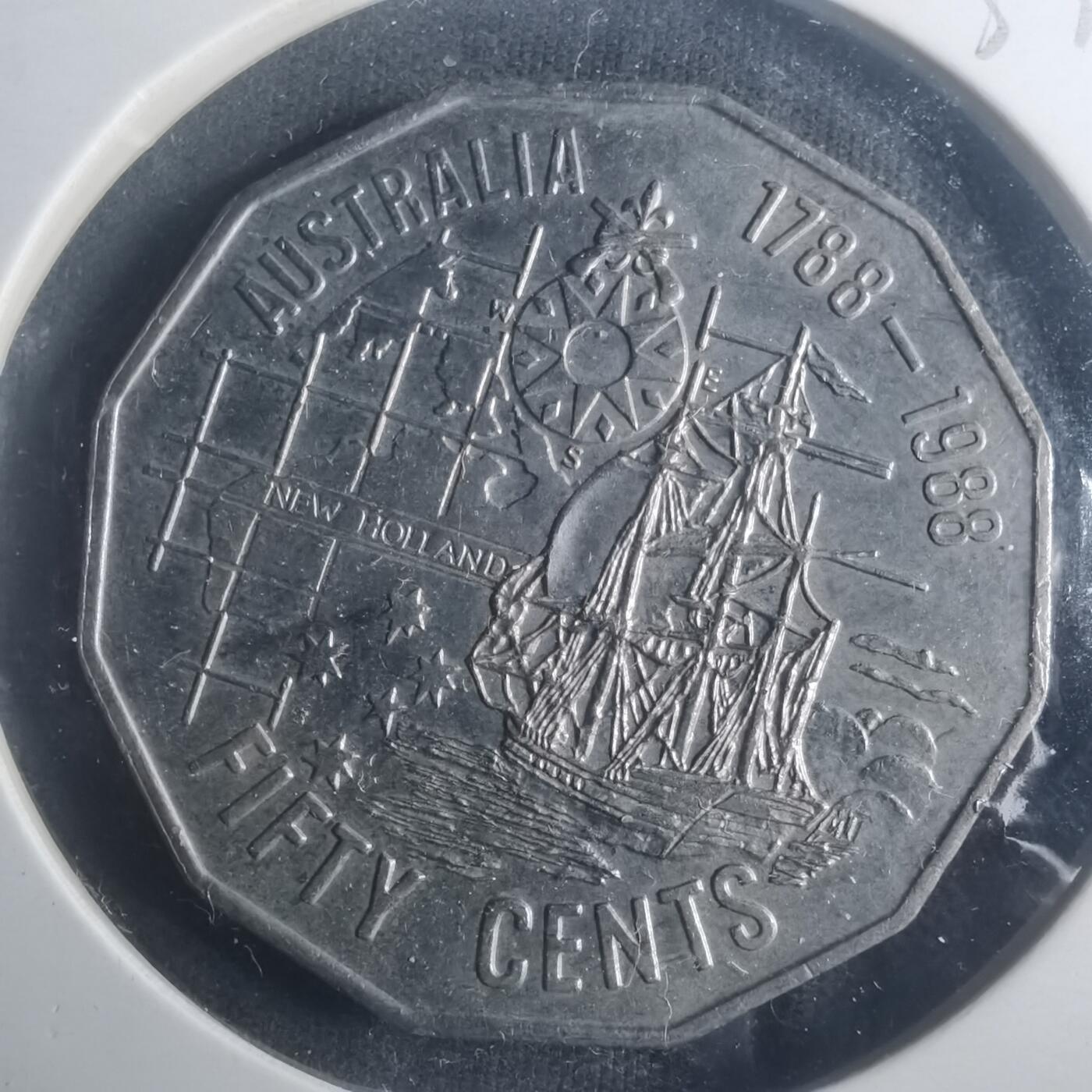 沼泽如烟--第900场 澳大利亚1988年50分纪念币