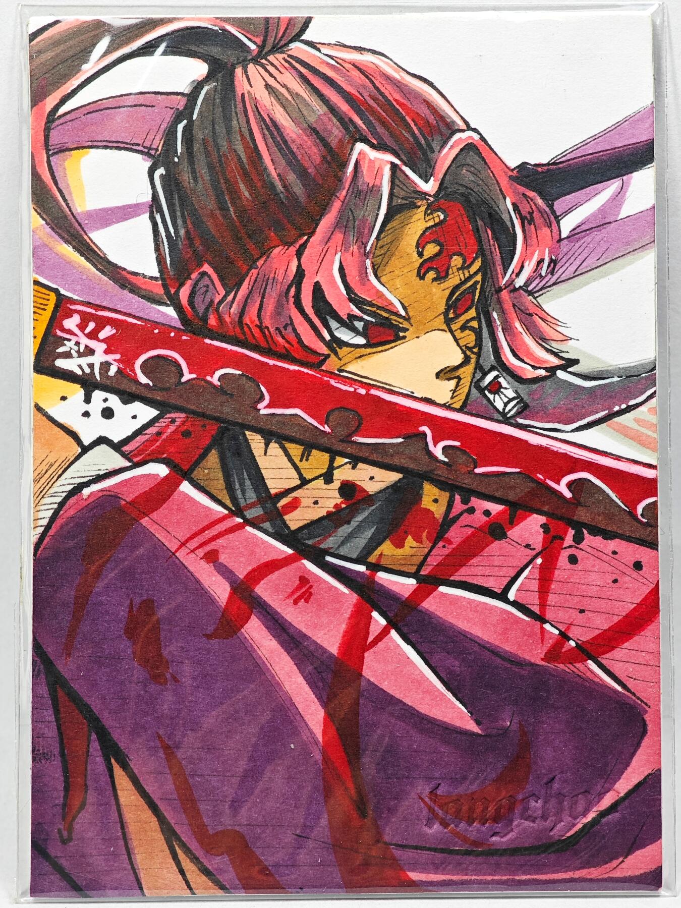 白泽拍卖卡牌手绘专场第28期（细雨生寒、寻梅闻香） 2025 浪潮手绘卡 鬼刃  肆九亲签