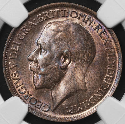 修遠堂世界钱币第九十三期 - NGC MS64RB 1917年英国1/2便士铜币