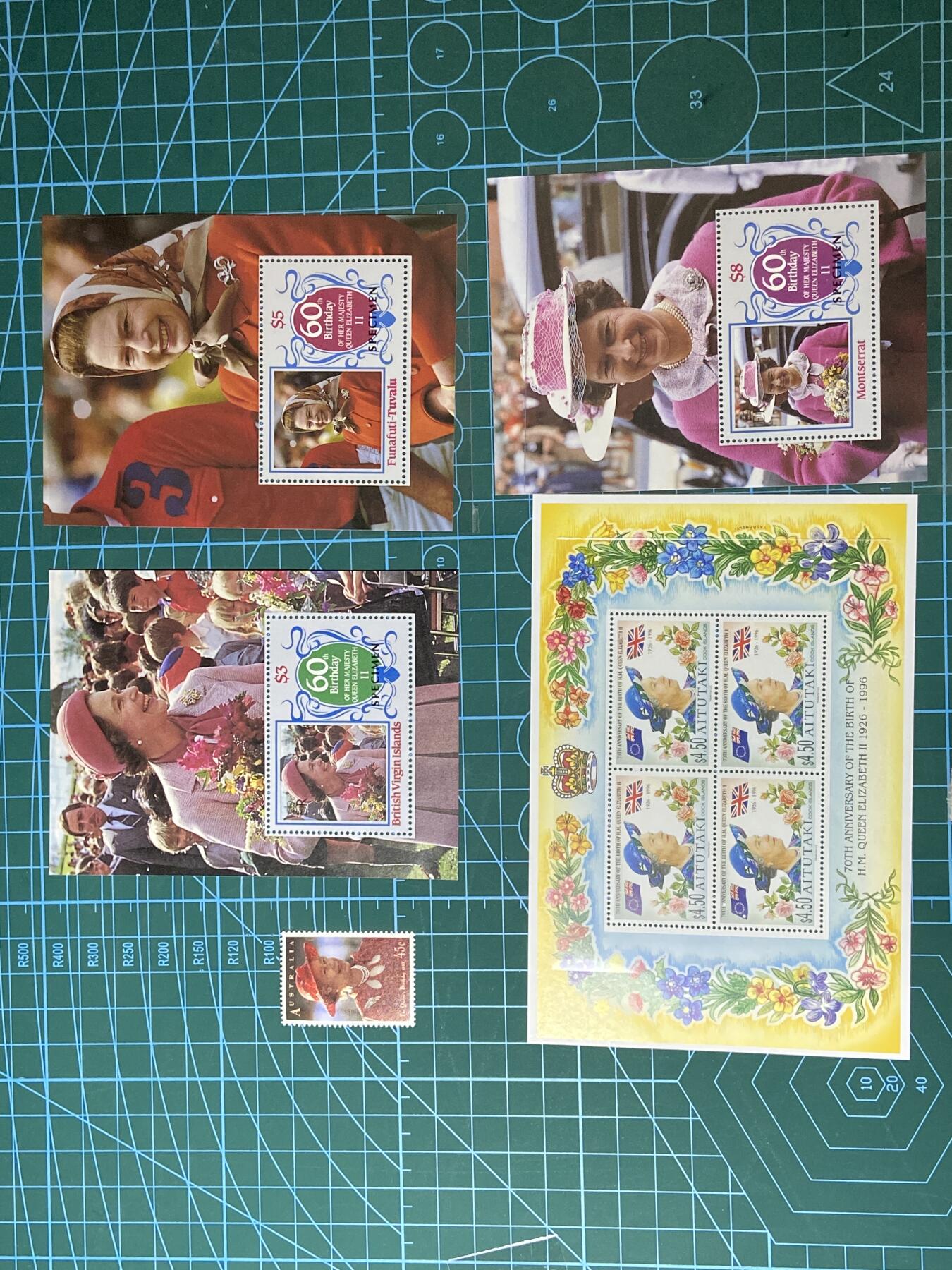 2025年第一百二十九场(总第一百五十五场）外国邮票、散币场(免佣金) 伊丽莎白二世小型张4枚