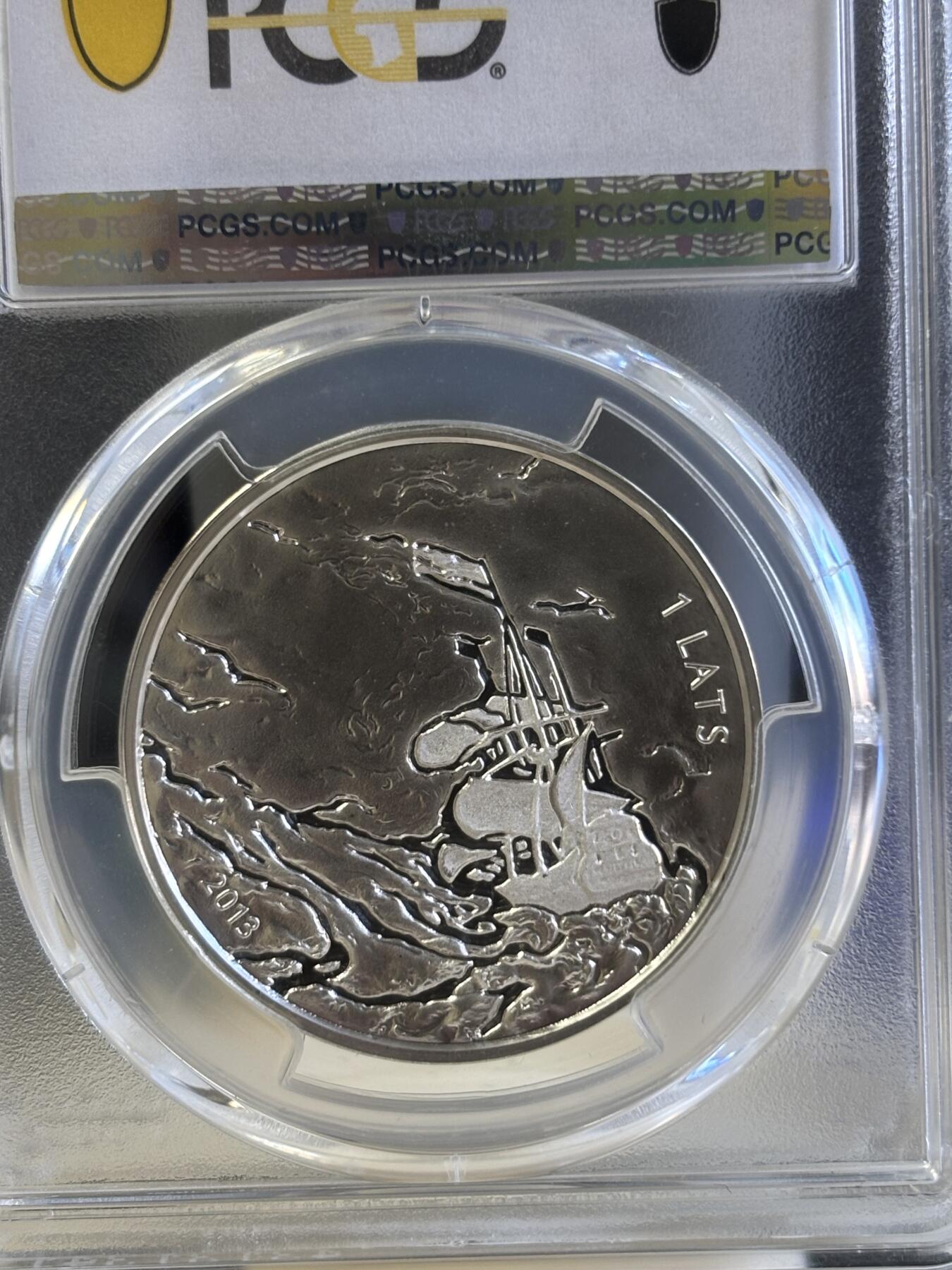 第181期拍卖 获奖币 拉脱维亚2013年作曲家理查德-瓦格纳1拉特精制银币 PCGS-PR69,获2015年克劳斯最佳银币，925银，22克