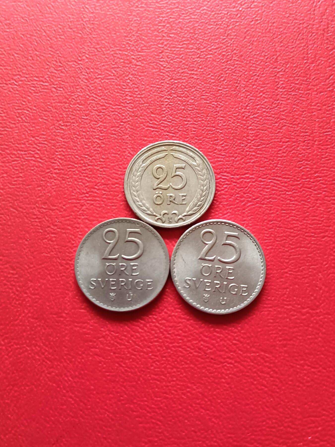 【云涧收藏】第七十九场 瑞典25欧尔3枚